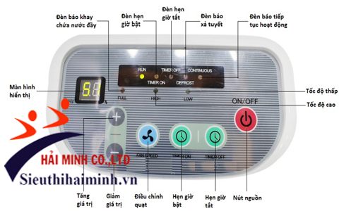 Bảng điều khiển điện tử của máy hút ẩm công nghiệp FUJIE HM-630EB