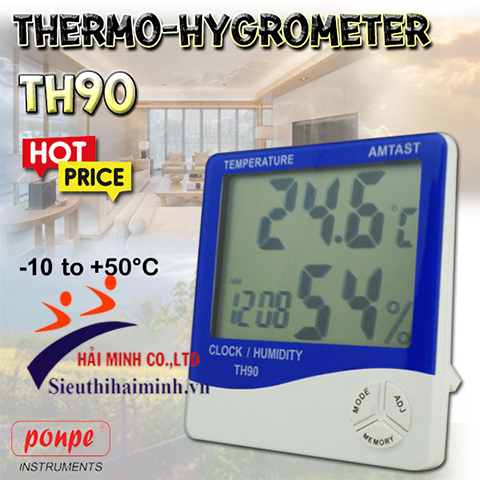 Đồng hồ độ ẩm, nhiệt độ HMTH90 