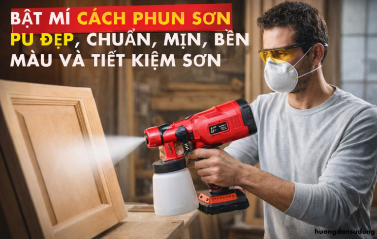 Bật mí cách phun sơn PU đẹp, chuẩn, mịn, bền màu và tiết kiệm sơn