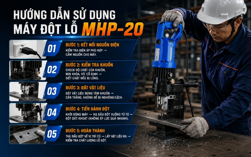 Hướng dẫn sử dụng máy đột lỗ MHP-20
