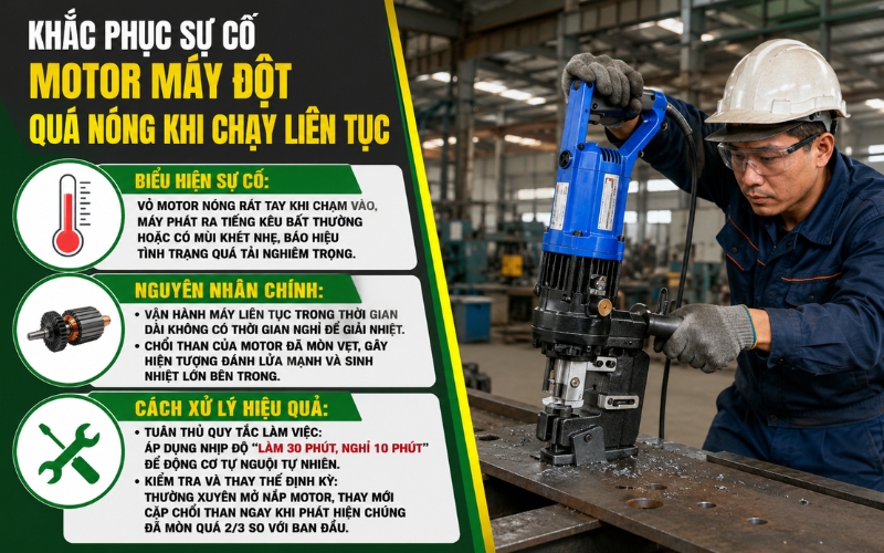 Motor máy đột quá nóng khi chạy liên tục