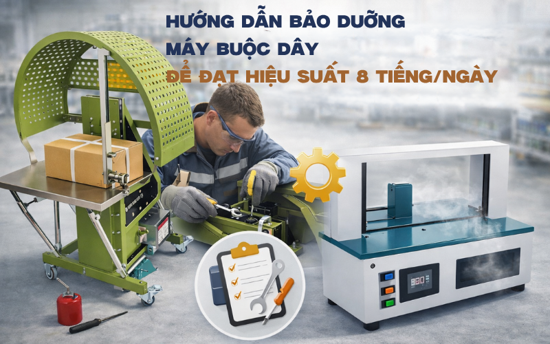 Hướng dẫn bảo dưỡng máy buộc dây để đạt hiệu suất 8 tiếng/ngày