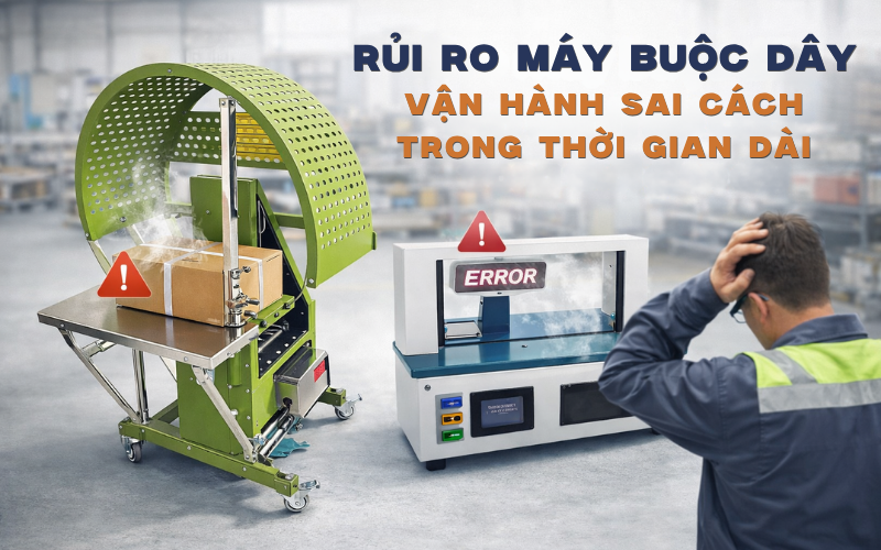 Rủi ro máy buộc dây vận hành sai cách trong thời gian dài