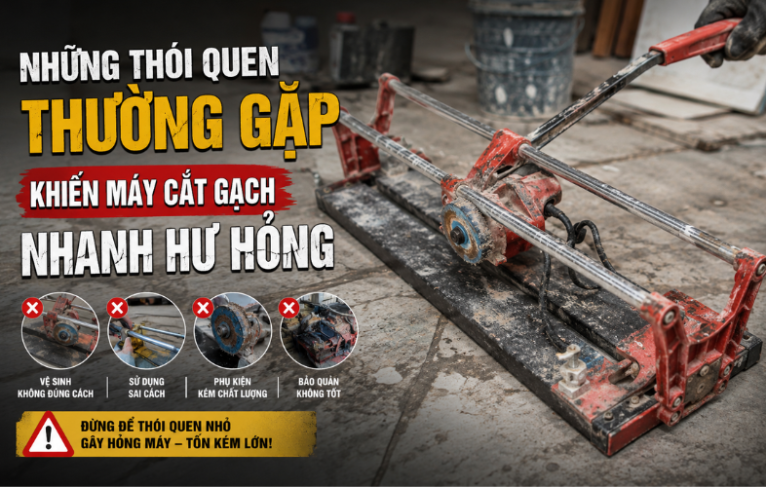Những thói quen thường gặp khiến máy cắt gạch nhanh hư hỏng