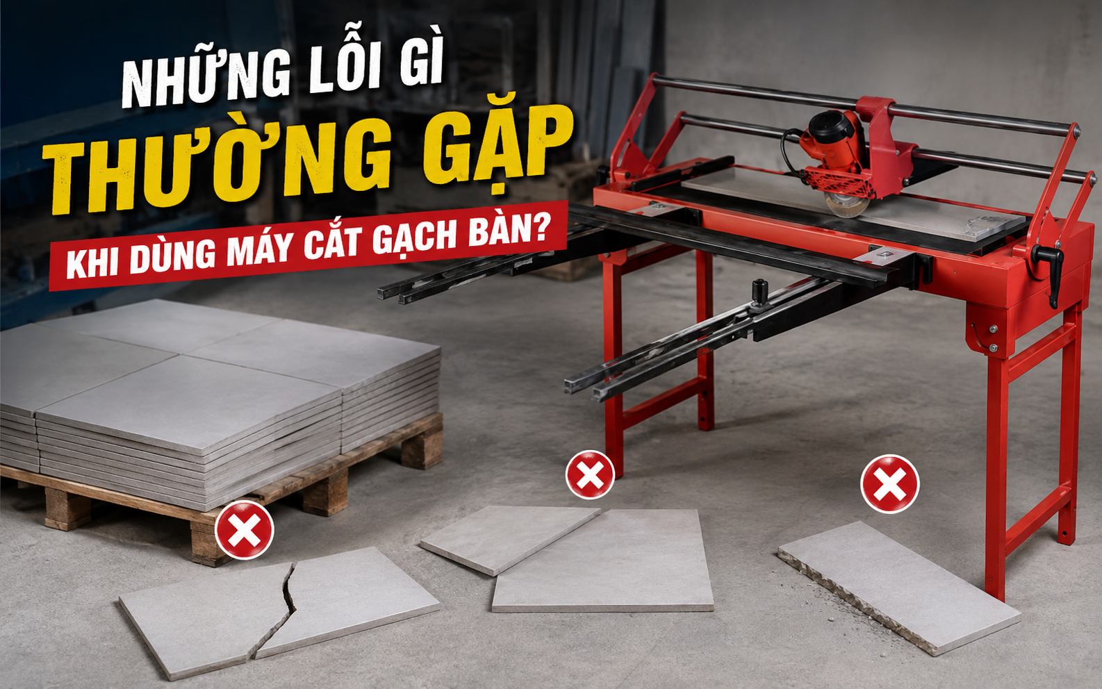 Lỗi gì thường gặp khi dùng máy cắt gạch bàn