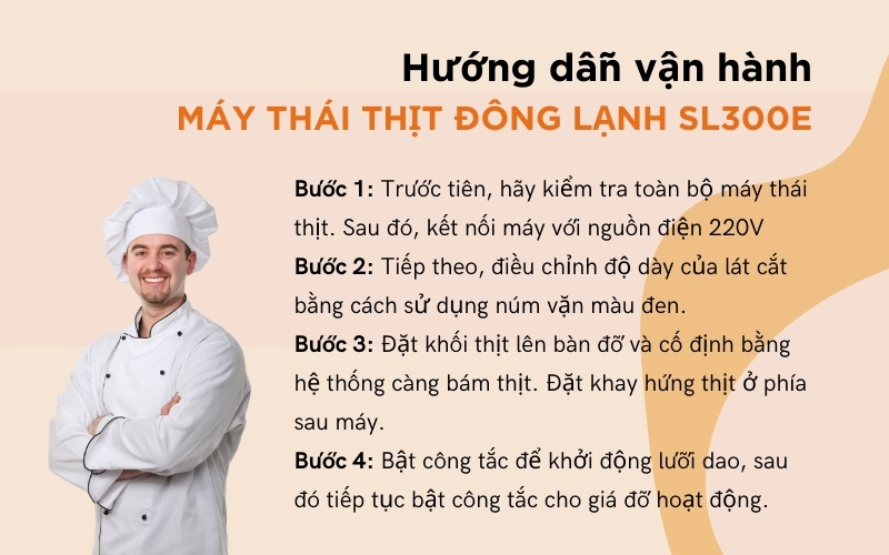 Hướng dẫn vận hành máy thái thịt động lạnh SL 300E