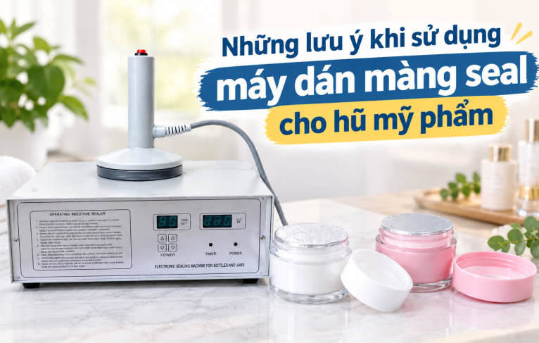 Những lưu ý khi sử dụng máy dán màng seal cho hũ mỹ phẩm
