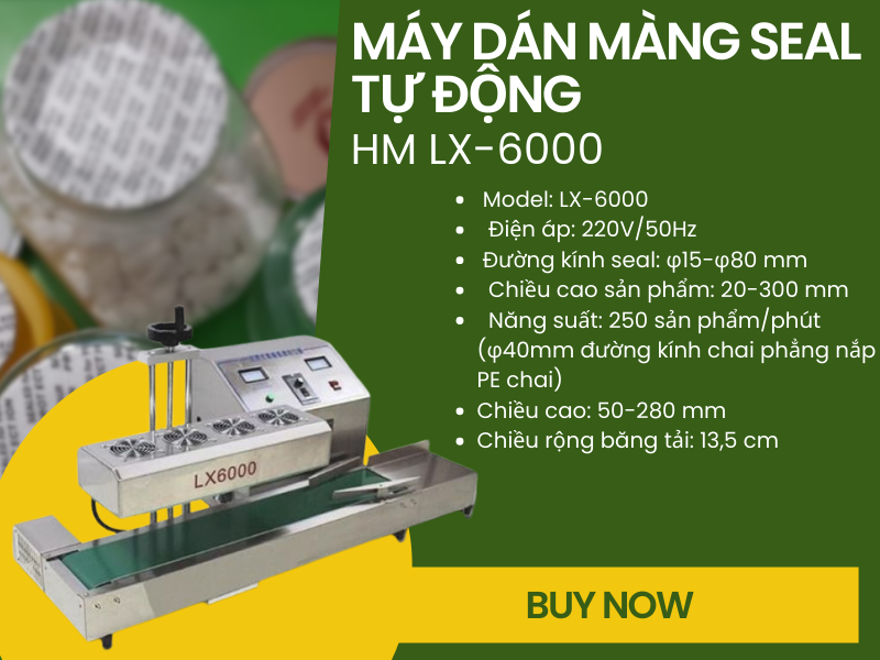 màng seal hũ thuỷ tinh sử dụng máy dán màng nào?