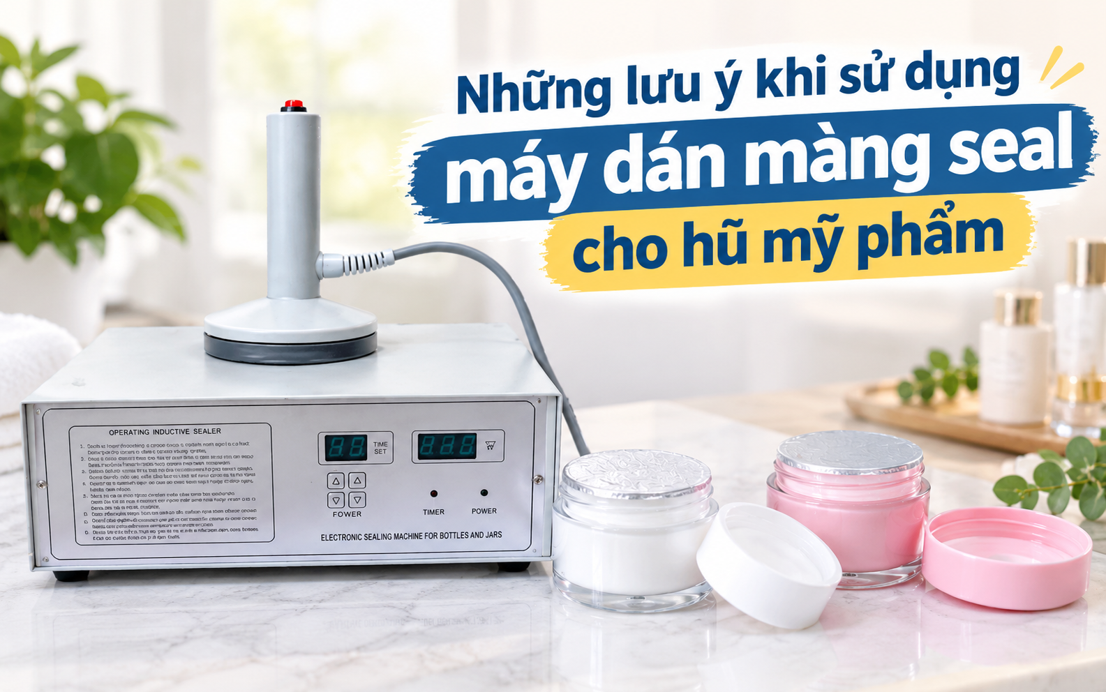Những lưu ý khi sử dụng máy dán màng seal cho hũ mỹ phẩm