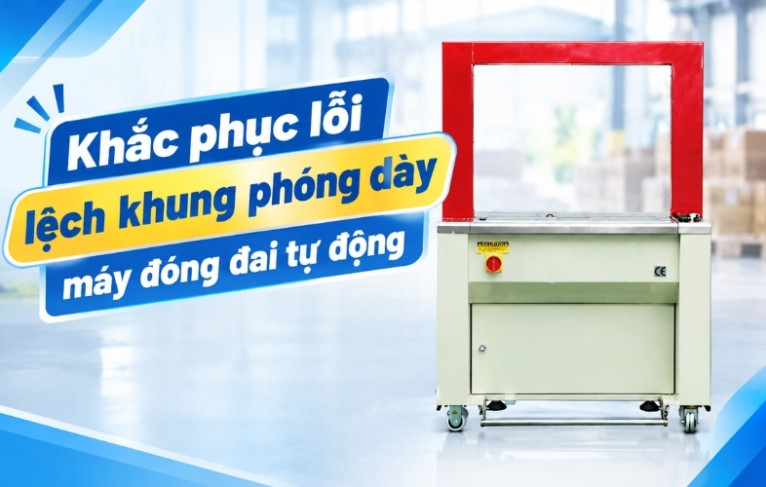 Khắc phục lỗi lệch khung phóng dây máy đóng đai tự động