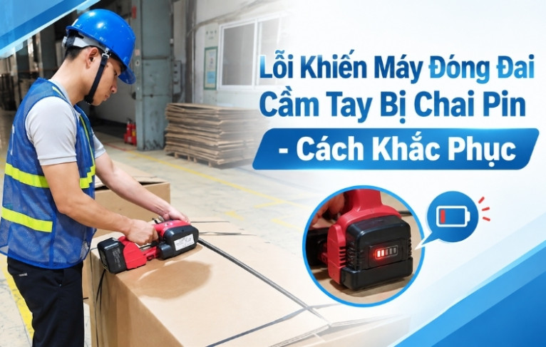 Lỗi Khiến Máy Đóng Đai Cầm Tay Bị Chai Pin - Cách Khắc Phục