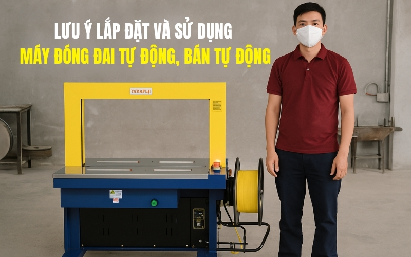 Lưu ý lắp đặt và sử dụng máy đóng đai tự động, bán tự động