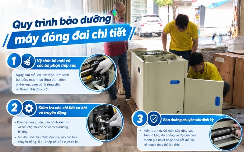 Quy trình bảo dưỡng máy đóng đai chi tiết