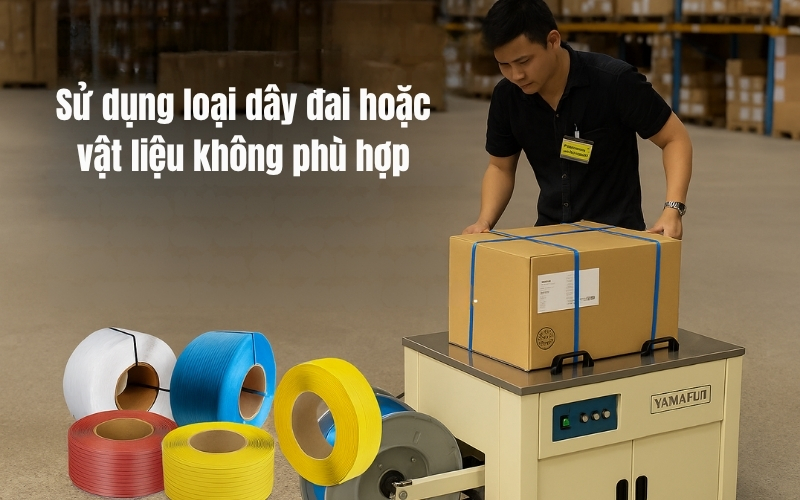 Sử dụng loại dây đai hoặc vật liệu không phù hợp