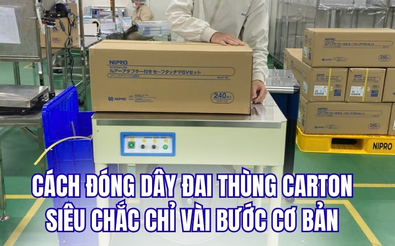 Cách đóng dây đai thùng carton siêu chắc chỉ vài bước cơ bản