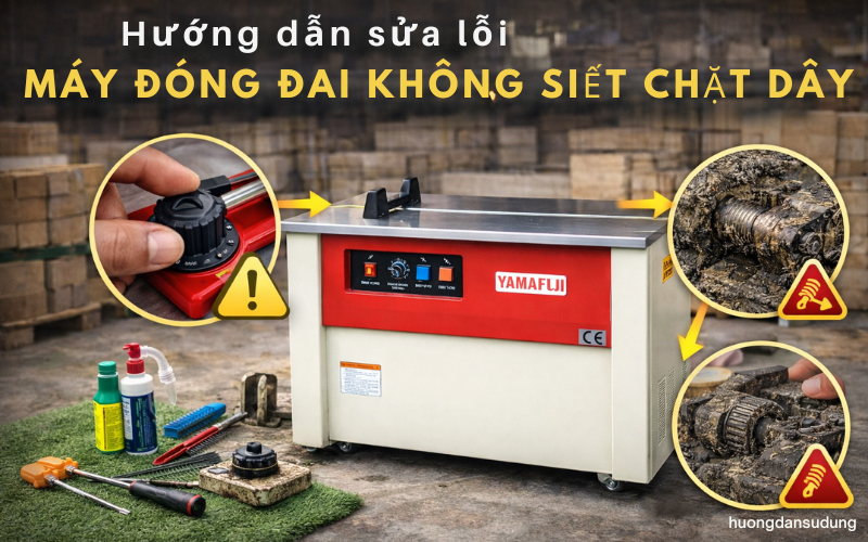 Hướng dẫn sửa lỗi máy đóng đai không siết chặt dây từ chuyên gia