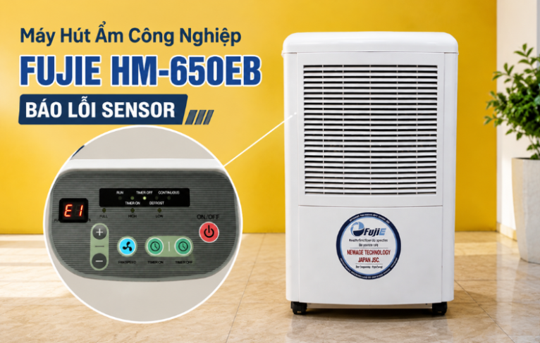 Máy hút ẩm công nghiệp FujiE hm 650eb báo lỗi sensor độ ẩm