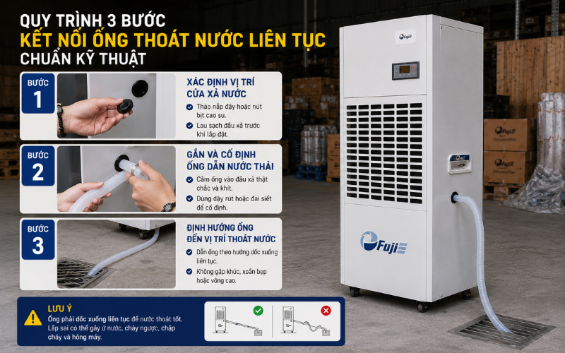 Quy trình 3 bước kết nối ống thoát nước liên tục chuẩn kỹ thuật