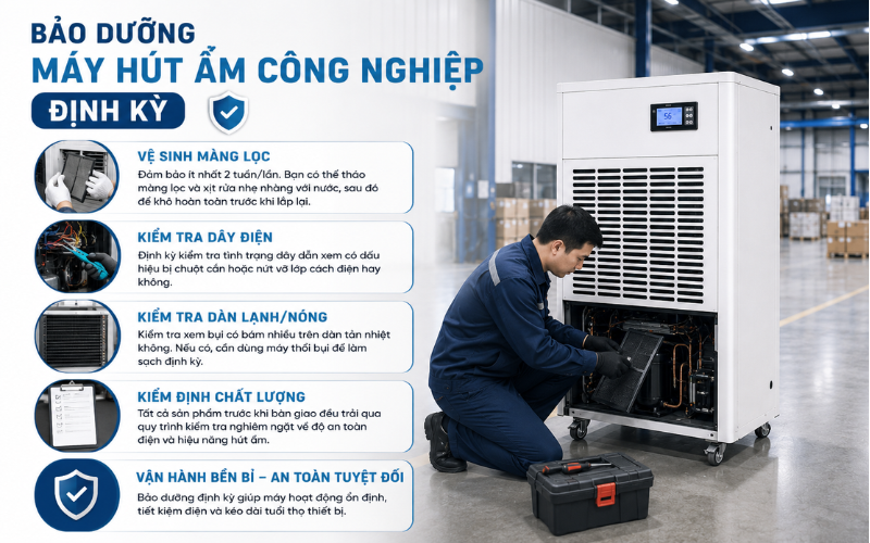 Bảo dưỡng máy hút ẩm công nghiệp định kỳ