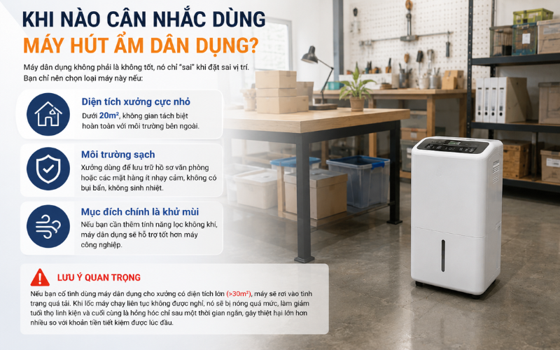 Khi nào cân nhắc dùng máy hút ẩm dân dụng