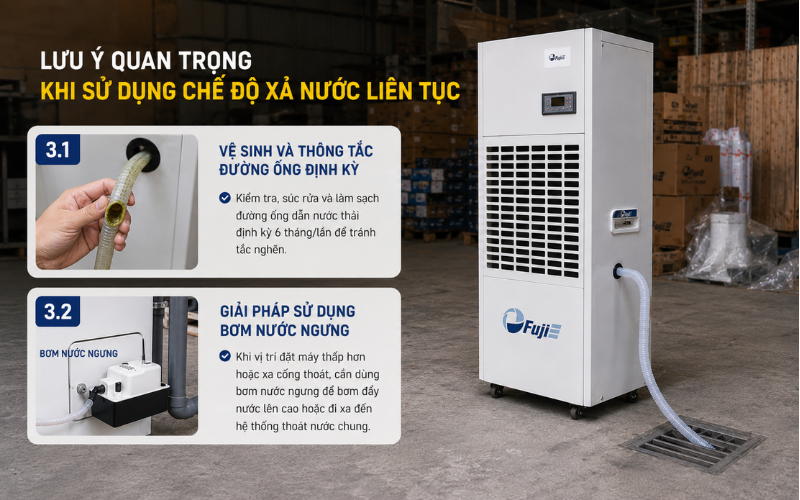 Lưu ý quan trọng khi sử dụng chế độ xả nước liên tục