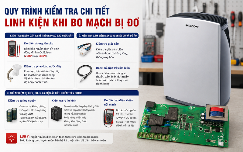 Quy trình kiểm tra chi tiết linh kiện khi bo mạch bị đơ