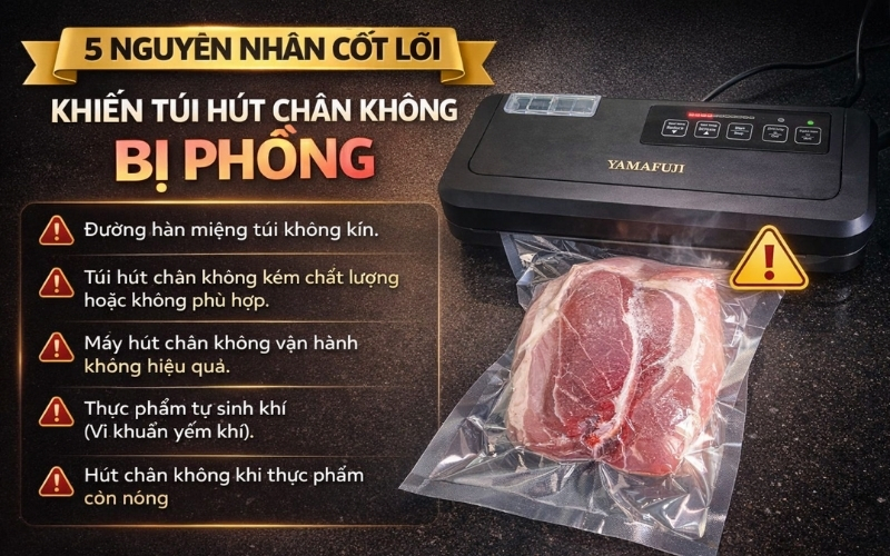  5 Nguyên nhân cốt lõi khiến túi hút chân không bị phồng