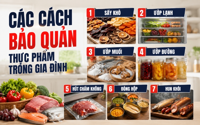 Các cách bảo quản thực phẩm trong gia đình