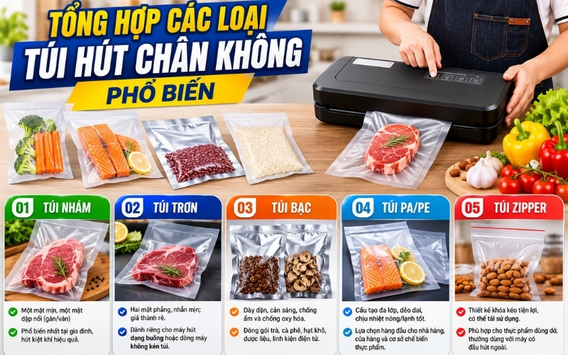 Các loại túi hút chân không phổ biến hiện nay