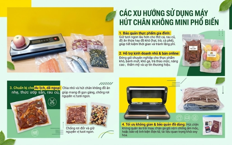 Các xu hướng sử dụng máy hút chân không mini phổ biến