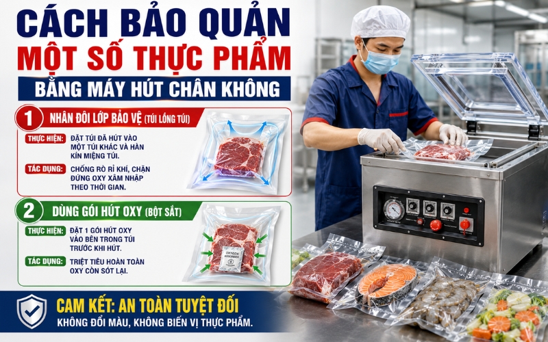 Cách bảo quản một số thực phẩm bằng máy hút chân không
