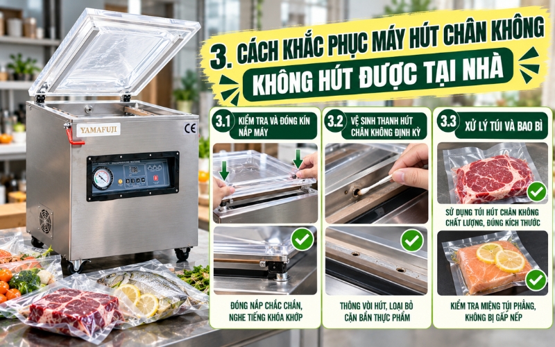 Cách khắc phục máy hút chân không không hút được tại nhà