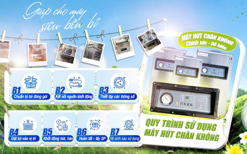Quy trình sử dụng máy hút chân không từng bước