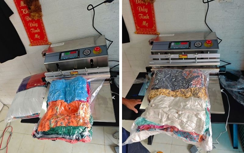 Đóng gói quần áo, chăn ga