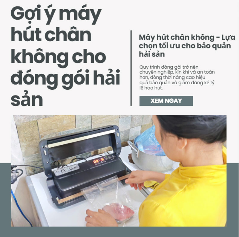 Gợi ý máy hút chân không cho đóng gói hải sản