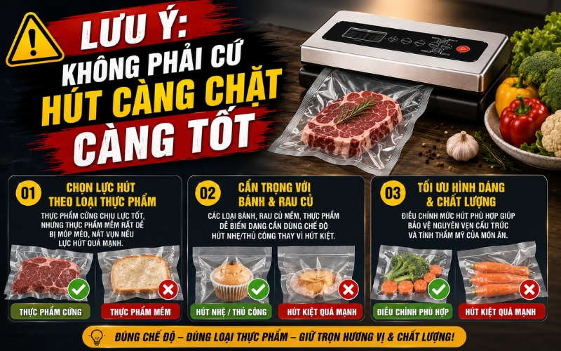 Hút chân không không phải cứ hút càng chặt càng tốt