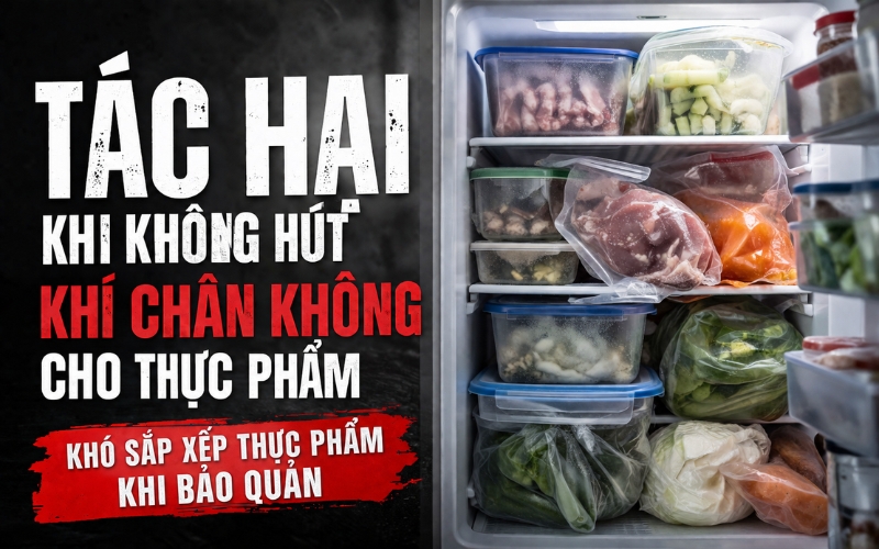 Khó sắp xếp thực phẩm khi bảo quản
