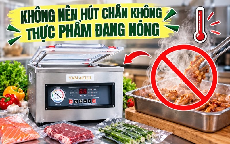Không nên hút chân không thực phẩm đang nóng