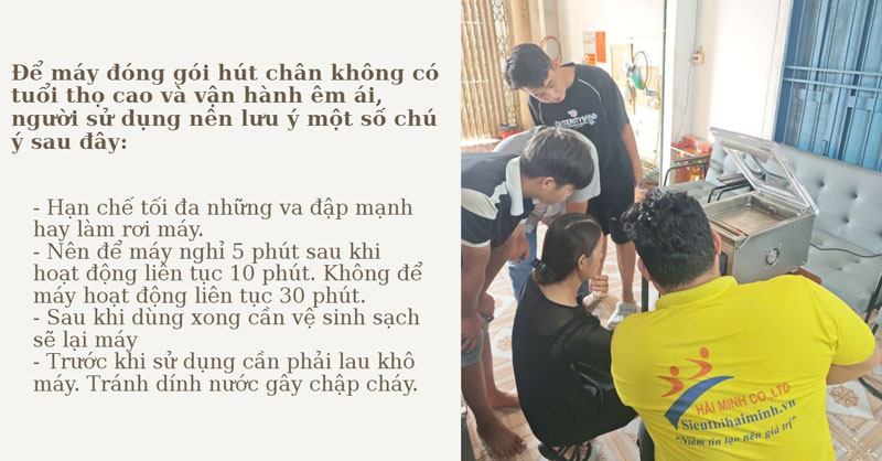Lưu ý quan trọng khi sử dụng máy hút chân không