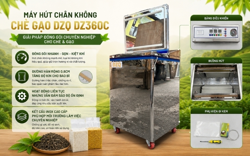 Máy hút chân không chè gạo DZQ DZ360C