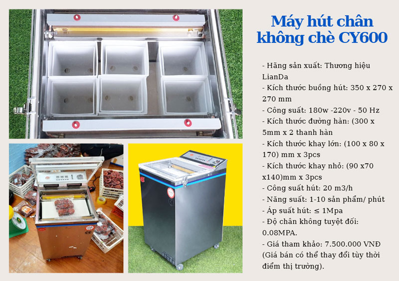 Máy hút chân không chè CY600