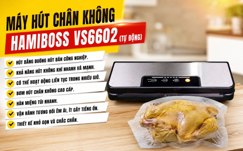 Máy hút chân không Hamiboss VS6602 (Tự động)