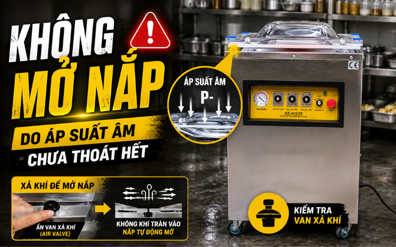 Do áp suất âm chưa thoát hết