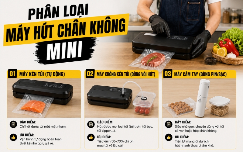 Phân loại máy hút chân không mini