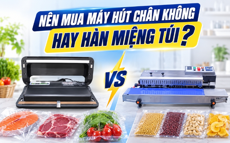 So sánh máy hàn miệng túi và hút chân không