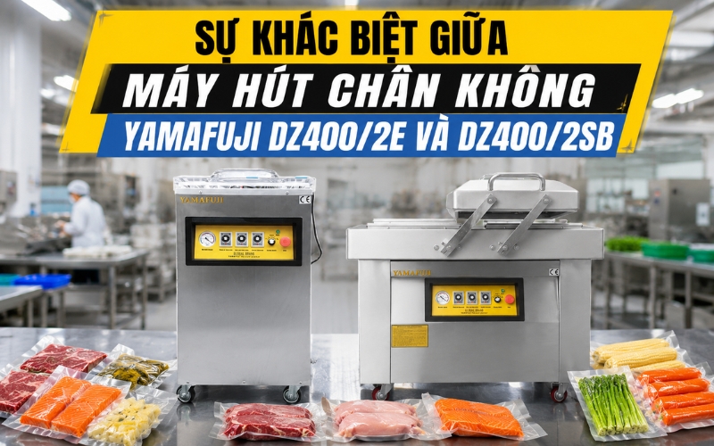 Sự khác biệt giữa máy hút chân không Yamafuji DZ400/2e và Dz400/2SB