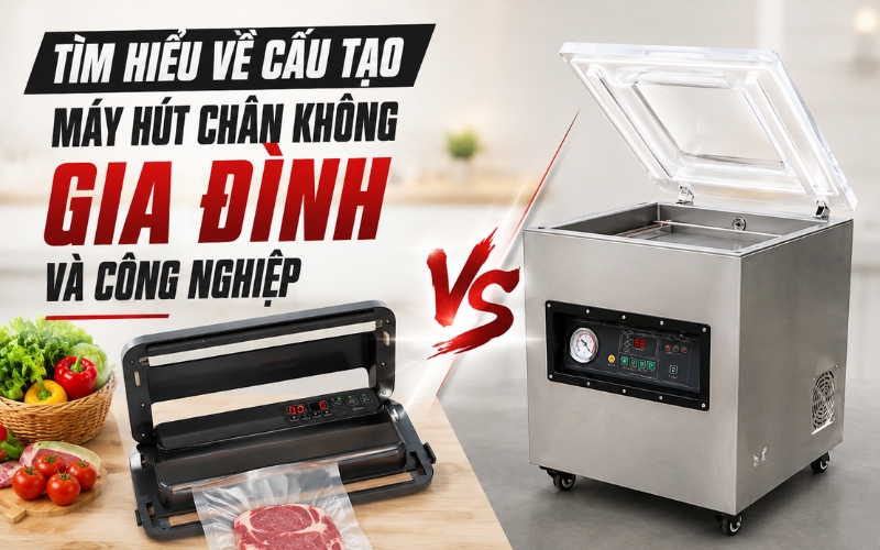 Tìm hiểu về cấu tạo của máy hút chân không gia đình và công nghiệp