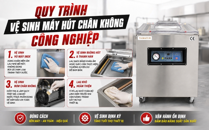 Vệ sinh máy ép chân không công nghiệp