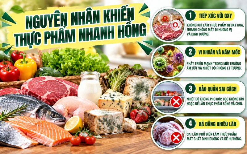 Vì sao thực phẩm của bạn nhanh hỏng?
