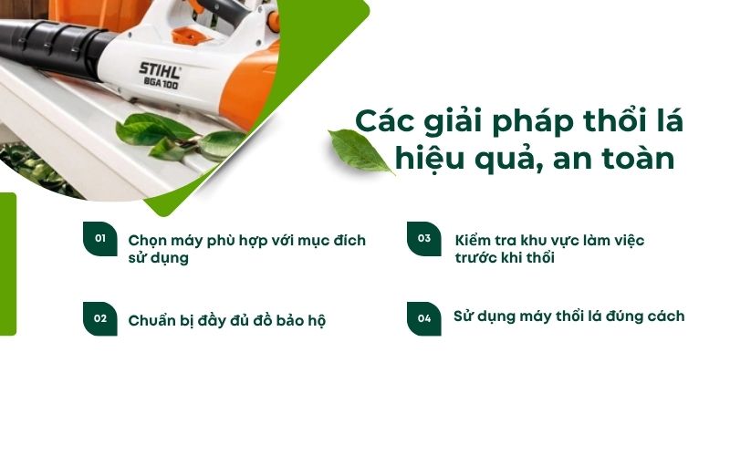 Các giải pháp thổi lá hiệu quả, an toàn 